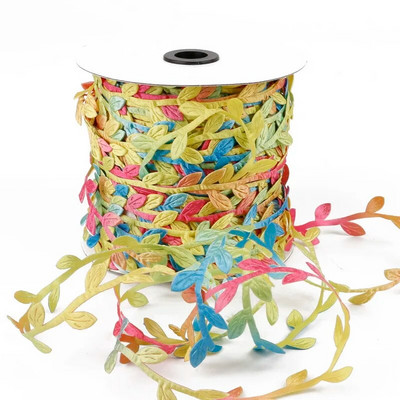 10 metru zīda lapu formas mākslīgais zieds, zaļas lapas mājas kāzu dekorēšanai. DIY vainags Scrapbooking Amatniecības viltus zieds