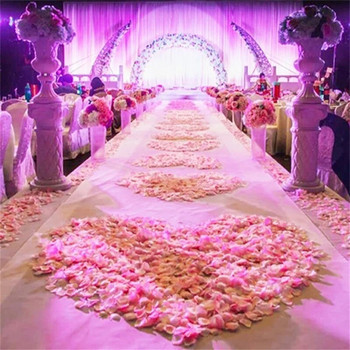 500/1000PCS Τεχνητά ροδοπέταλα Πολύχρωμα ρομαντικά λουλούδια επετείου γάμου Silk Rose Flower for Wedding Decorating Roses Supplies
