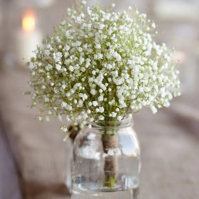 30 galvos 29 cm Kūdikių kvėpavimas Dirbtinės gėlės Plastikinės Gypsophila DIY gėlių puokštės vestuvių namų dekoravimui