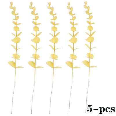 10 kom 12” Lišće eukaliptusa Svežanj Grana Umjetne plastične biljke Lišće Zelene stabljike Vjenčanje Lažno lažno cvijeće Torta DIY Dekor