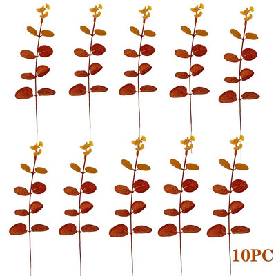 10 kom 12” Lišće eukaliptusa Svežanj Grana Umjetne plastične biljke Lišće Zelene stabljike Vjenčanje Lažno lažno cvijeće Torta DIY Dekor