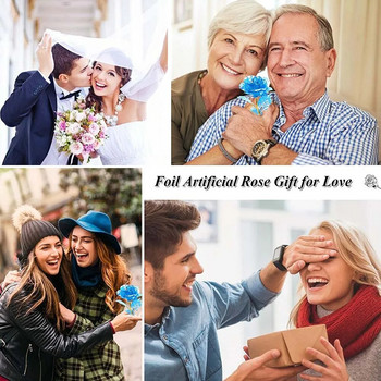 Δώρο για την Ημέρα του Αγίου Βαλεντίνου Τριαντάφυλλα με αλουμινόχαρτο 24K Τεχνητά λουλούδια Διακόσμηση γάμου Lover Lighting Roses Creative δώρο