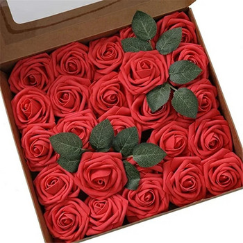 10/25/50Pcs Τεχνητά λουλούδια τριαντάφυλλου Αφρός Ψεύτικα ψεύτικα λουλούδια τριαντάφυλλα για DIY γαμήλια μπουκέτα διακόσμηση σπιτιού Διακόσμηση κήπου
