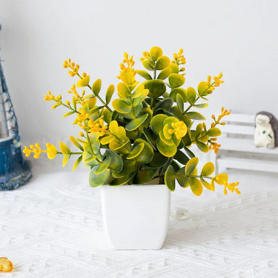 1τεμ Bonsai Silk Flowers Plum Τεχνητά φυτά σε γλάστρες άνθη Προσομοίωση Βάζα Winter Plum Branch Βάζα Διακόσμηση Δωματίου σπιτιού Γάμου