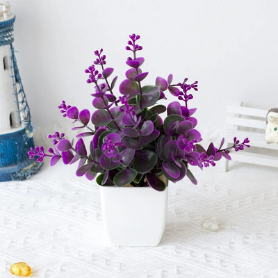 1τεμ Bonsai Silk Flowers Plum Τεχνητά φυτά σε γλάστρες άνθη Προσομοίωση Βάζα Winter Plum Branch Βάζα Διακόσμηση Δωματίου σπιτιού Γάμου