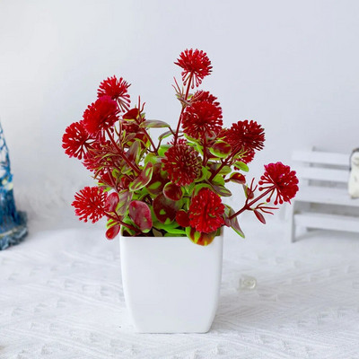 1τεμ Bonsai Silk Flowers Plum Τεχνητά φυτά σε γλάστρες άνθη Προσομοίωση Βάζα Winter Plum Branch Βάζα Διακόσμηση Δωματίου σπιτιού Γάμου