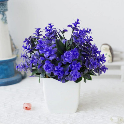 1τεμ Bonsai Silk Flowers Plum Τεχνητά φυτά σε γλάστρες άνθη Προσομοίωση Βάζα Winter Plum Branch Βάζα Διακόσμηση Δωματίου σπιτιού Γάμου