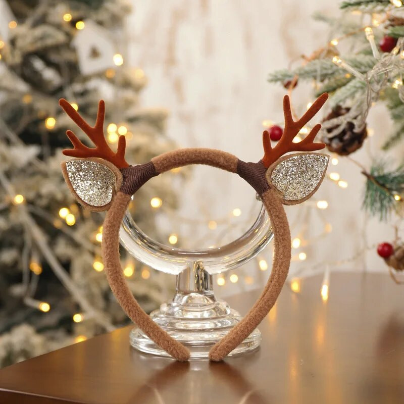 Ziemassvētku galvassega Ziemeļbriežu Ragi Raga Ziedu Matu Lenta Galvassegas Jaungadam Bērniem Pieaugušo Navidad Party Helovīna Cosplay