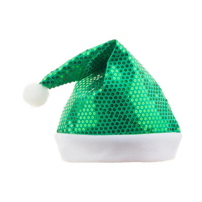 Mirdzošas vizulis Ziemassvētku cepures Samta Ziemassvētku rotājumi pieaugušajiem un bērniem Ziemassvētku festivāla svētku ballītei