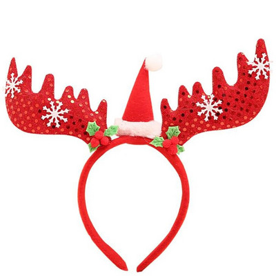 Božićni kostim s trakom za glavu od rogova sobova Šljokice Traka za glavu s rogovima Božićni ukras za Noć vještica Božićna uskršnja zabava