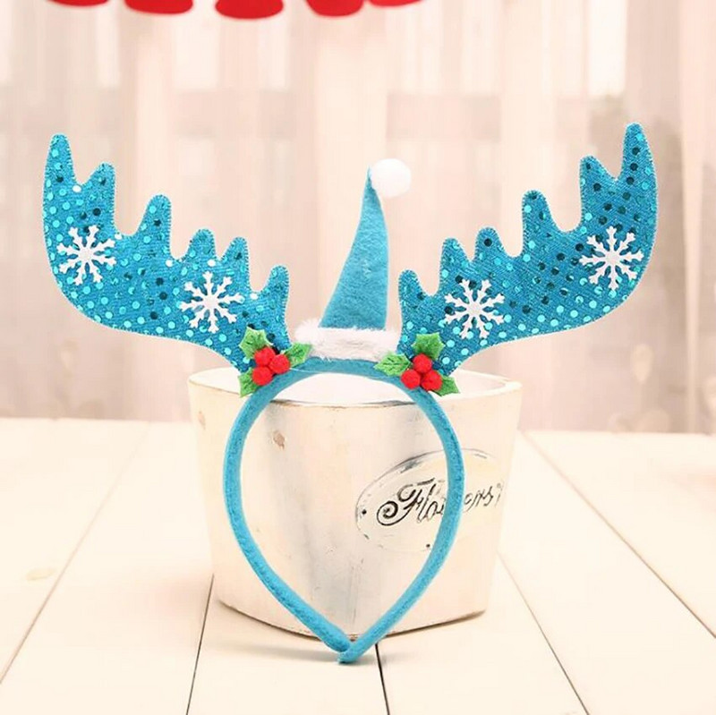 Božićni kostim s trakom za glavu od rogova sobova Šljokice Traka za glavu s rogovima Božićni ukras za Noć vještica Božićna uskršnja zabava