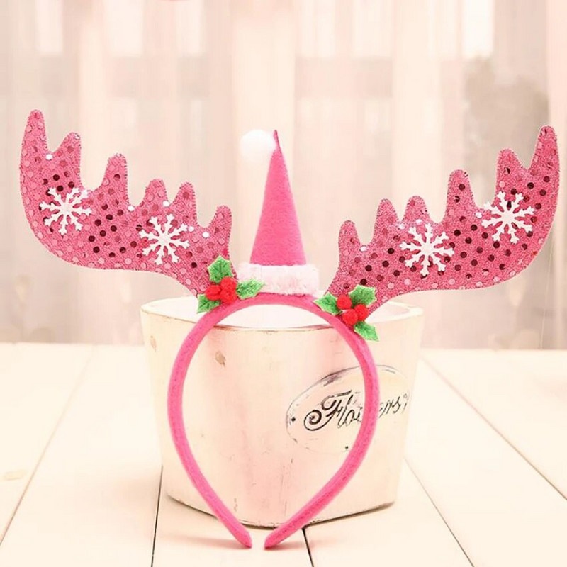 Božićni kostim s trakom za glavu od rogova sobova Šljokice Traka za glavu s rogovima Božićni ukras za Noć vještica Božićna uskršnja zabava