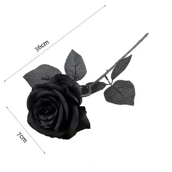 5τμχ 8-9cm Μεταξωτό Μαύρο Τριαντάφυλλο Τεχνητό Λουλούδι Μπουκέτο Κεφαλιού Σαλόνι Σπίτι Γάμος Χριστουγεννιάτικη διακόσμηση Πρωτοχρονιάτικη διακόσμηση
