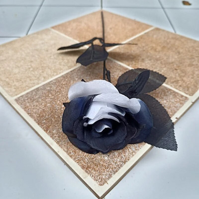 5 komada 8-9 cm svilene crne ruže, buket s umjetnom cvjetnom glavom, kućni dnevni boravak, vjenčanje, božićni ukrasi, novogodišnji ukrasi