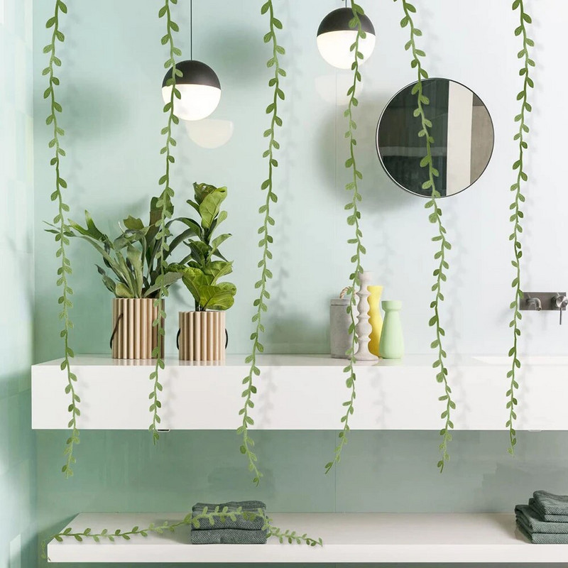 Umjetno zeleno lišće Vinova loza Viseće biljke Lišće drveća za božićno vjenčanje Kutija za darove DIY ukrasni vijenci Dodaci