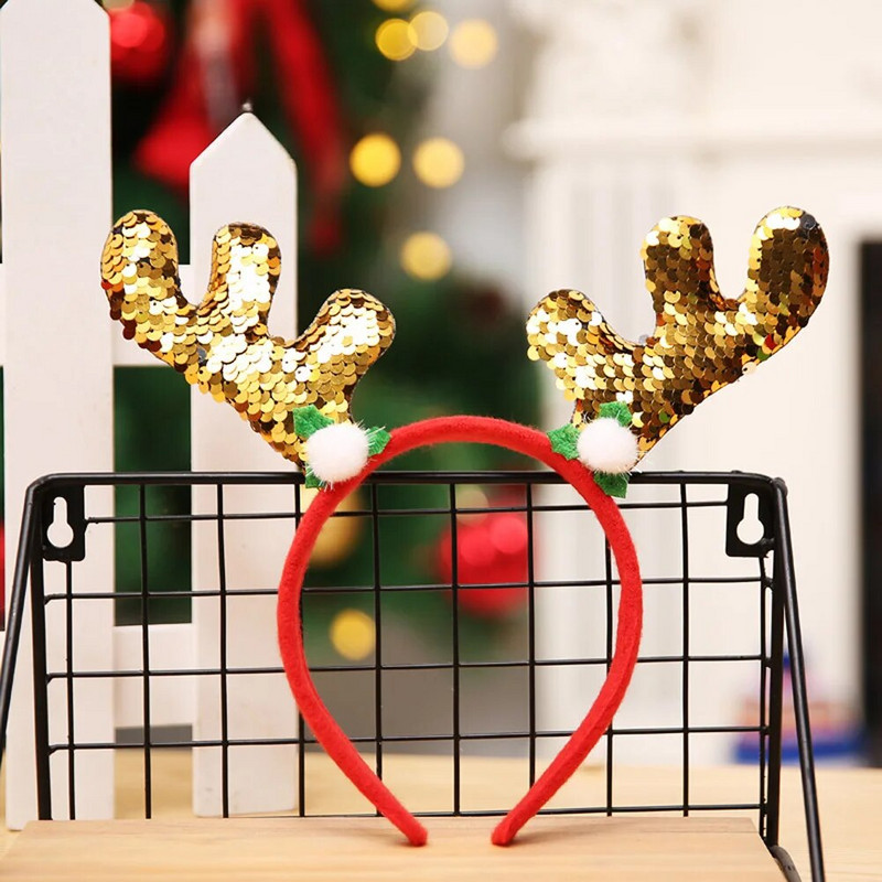 2024. gada Ziemassvētki Jaunā galvas sprādzes matu rotājums Krāsains, spilgts filmas galvas ornaments galvas stīpa krelles Ziemassvētku dekorācijas ballīte