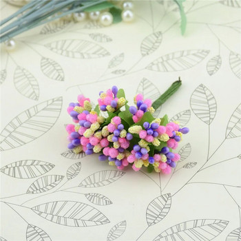 12/36/72/144Pcs Mini Stamen flowers Artificial Flowers Craft Fake Flowers for Wedding Bouquet Party Scrapbooking Decor DIY