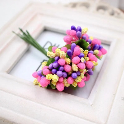 12/36/72/144Pcs Mini Stamen cvijet Umjetno cvijeće Izrada lažnog cvijeća za vjenčani buket Party Scrapbooking Decor DIY