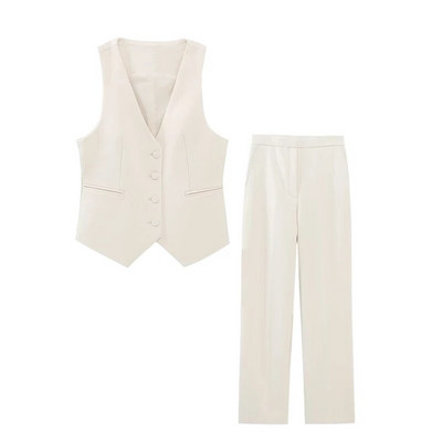 Novi modni komplet hlača za 2023. Jesensko žensko odijelo Chic Street Dvodijelni set sakoa Ravni ženski set za zabavu za mlade