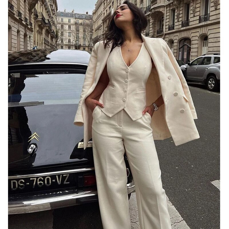 Novi modni komplet hlača za 2023. Jesensko žensko odijelo Chic Street Dvodijelni set sakoa Ravni ženski set za zabavu za mlade