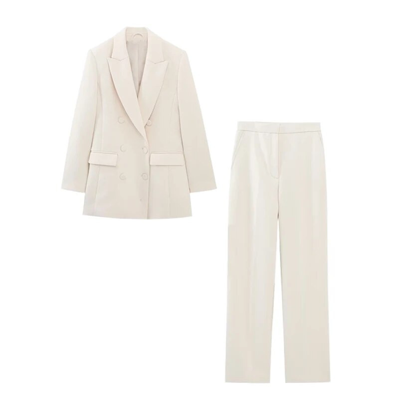 Novi modni komplet hlača za 2023. Jesensko žensko odijelo Chic Street Dvodijelni set sakoa Ravni ženski set za zabavu za mlade