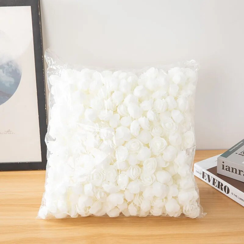 200/100/50 mesterséges rózsafejek hab 3,5 cm-es művirágok rózsamedvére Valentin-napi ajándék esküvői party virágdíszek