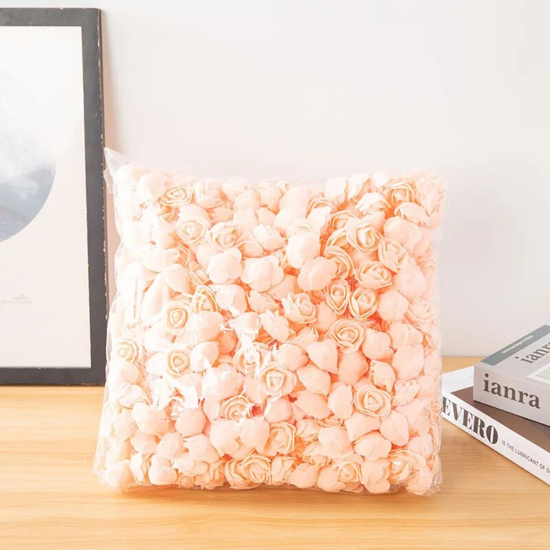 200/100/50 mesterséges rózsafejek hab 3,5 cm-es művirágok rózsamedvére Valentin-napi ajándék esküvői party virágdíszek