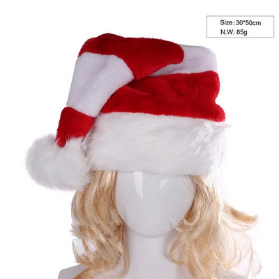 Modne pletene crvene božićne kape za 2023. Plus baršunasta kapa s toplom kapom za djecu, odrasle Šešir, Novogodišnja božićna ukrasna kapa