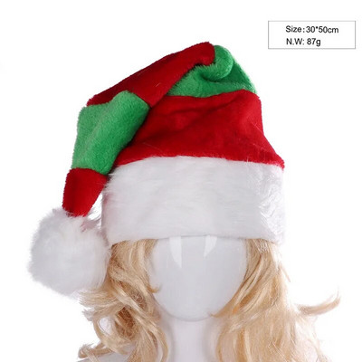 Modne pletene crvene božićne kape za 2023. Plus baršunasta kapa s toplom kapom za djecu, odrasle Šešir, Novogodišnja božićna ukrasna kapa