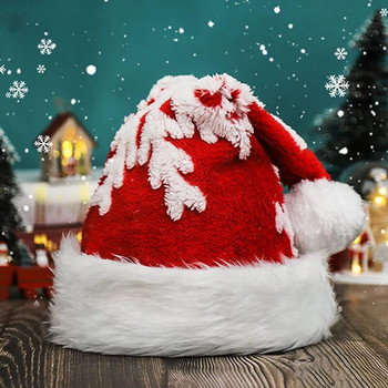Коледна шапка Снежна пухкава плюшена шапка Парти шапка Мека зимна топла празнична шапка за възрастни деца