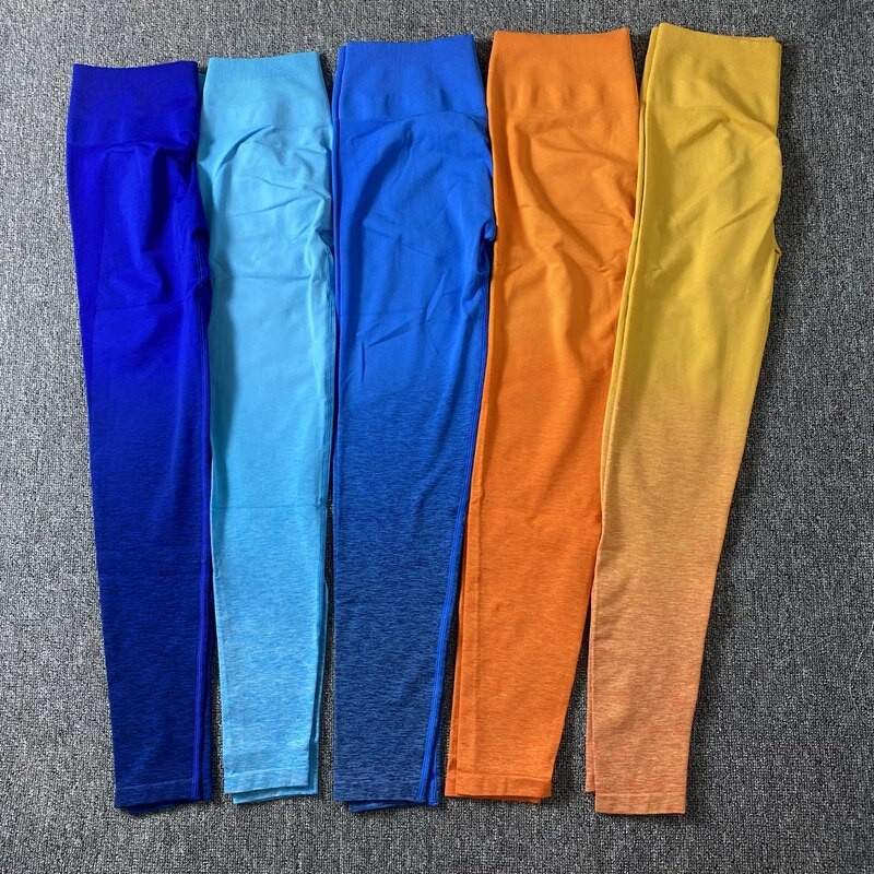 Bešavni set za jogu od 2 komada Sportski grudnjak Leggings Odijelo Gradijent Odjeća za teretanu Sportski komplet Ženska trenerka za fitnes Odjeća za trčanje Vježbanje