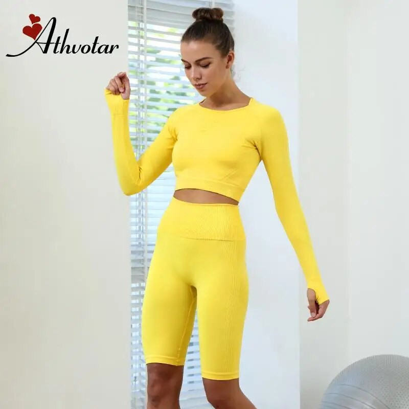 3-dijelna odijela za fitnes Sportska odjeća za žene Bešavna odjeća za vježbanje u teretani Top za jogu Push up tajice Aktivna odjeća Komplet za teretanu