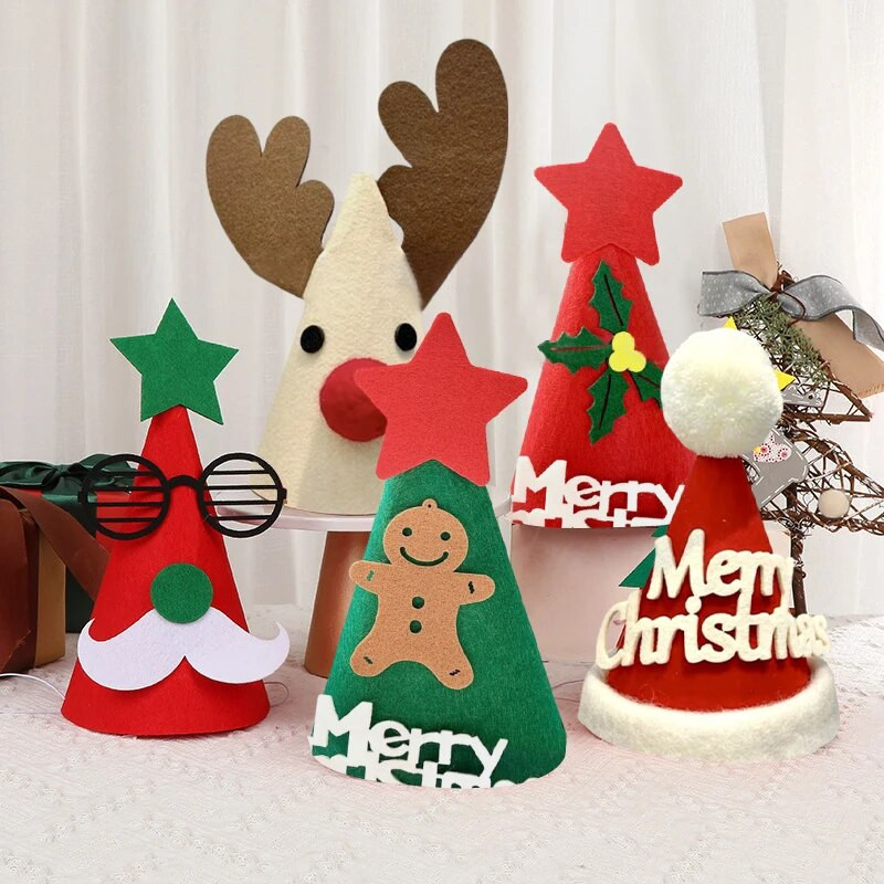 Božićni šešir Čovječuljak od medenjaka Slatki šeširi Šešir Djeda Mraza za zabavu Božićno dotjerivanje Darovi za djecu 2024. Potrepštine za svečanu božićnu zabavu