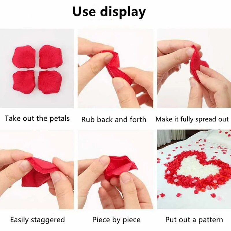 100/200/500/2000 komada Umjetne latice ruže Umjetno cvijeće Svilene latice za Valentinovo Svadbeni cvjetni ukras