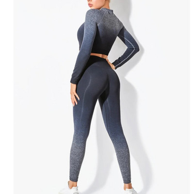 Ombre bešavni ženski setovi za jogu Sportska odijela Odjeća za fitness Odjeća za trčanje Ženske tajice dugih rukava Komplet za teretanu Odjeća za vježbanje