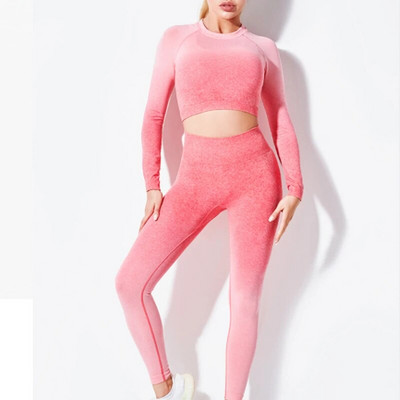 Ombre bešavni ženski setovi za jogu Sportska odijela Odjeća za fitness Odjeća za trčanje Ženske tajice dugih rukava Komplet za teretanu Odjeća za vježbanje