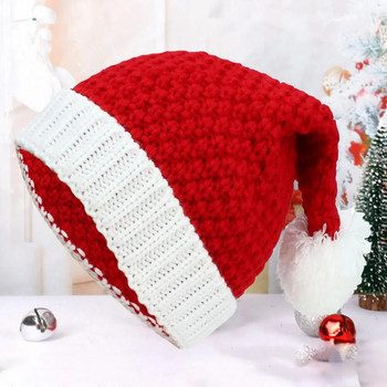 Ежедневна коледна шапка Удобна шапка на Дядо Коледа Бял помпон Дамска унисекс Коледна шапка Аксесоари за костюми