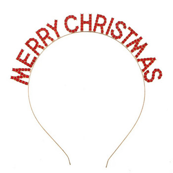 Καλά χριστουγεννιάτικα γράμματα μόδας Headband Χριστουγεννιάτικα καλύμματα κεφαλής Αξεσουάρ μαλλιών Καλά Χριστουγεννιάτικα ντεκόρ στρασάκι στέμμα μαλλιών