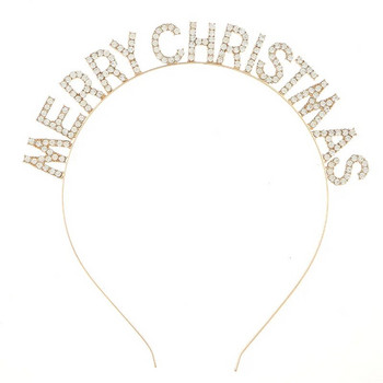 Καλά χριστουγεννιάτικα γράμματα μόδας Headband Χριστουγεννιάτικα καλύμματα κεφαλής Αξεσουάρ μαλλιών Καλά Χριστουγεννιάτικα ντεκόρ στρασάκι στέμμα μαλλιών