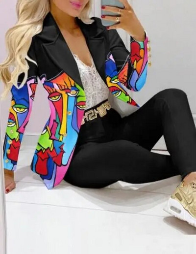 Kockás nyomtatott hajtóka gallér blézer és nadrág szett női 2db ruhák öltöny nadrág öltönyök tavaszi őszi divat alkalmi