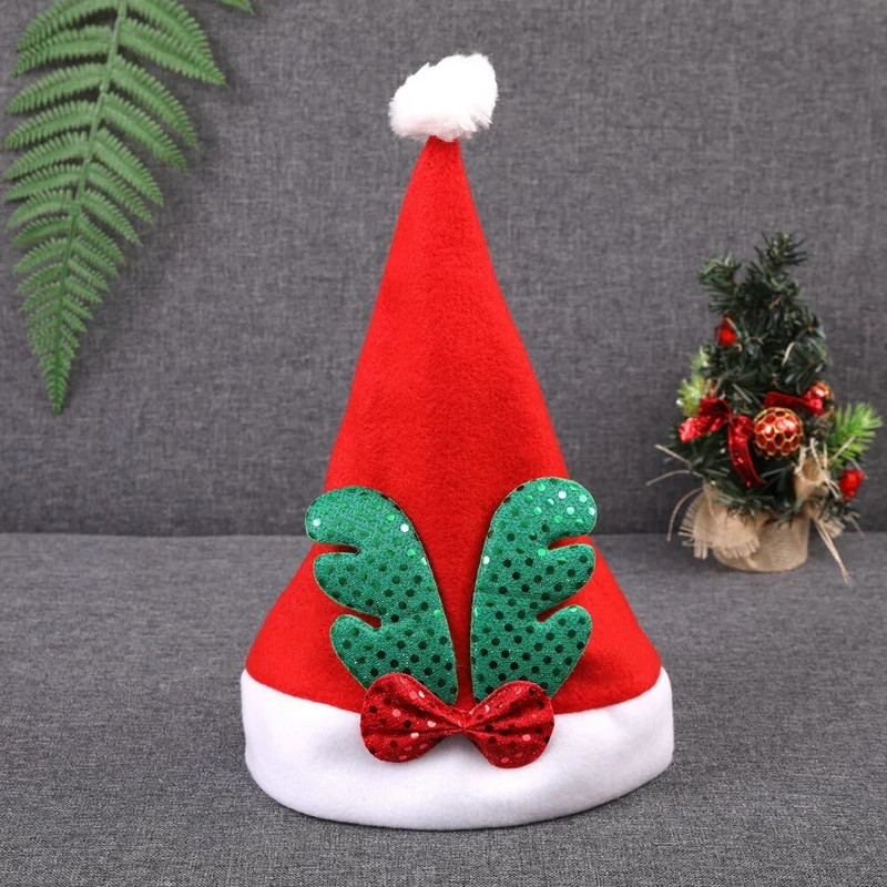 32*25cm božićni rogovi sa šljokicama vrhunski plišani dječji šeširi vrhunski božićni ukrasi šeširi eksplozije blagdanski ukrasi