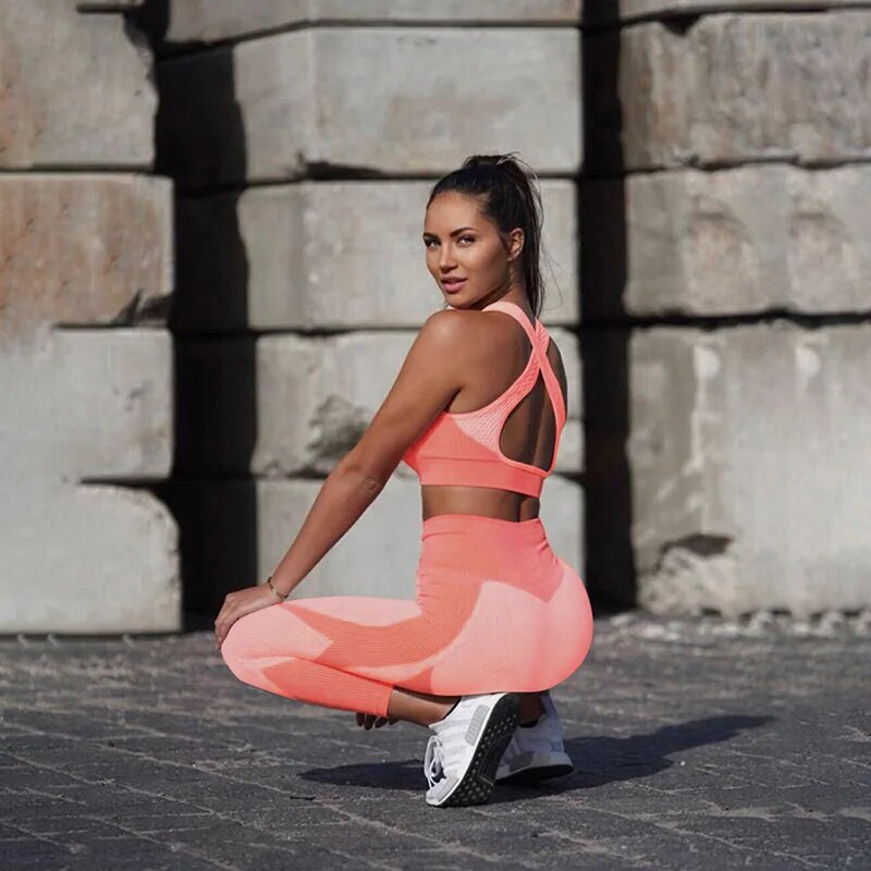 Žensko sportsko odijelo Ženski komplet za jogu Sijamska trenerka Seksi komplet Sportska odjeća Jednodijelni kombinezoni za fitness Odjeća za teretanu Odjeća za trčanje