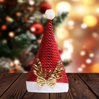 Χριστουγεννιάτικα καπέλα για ενήλικες Glitter Sequin Antler Santa Claus Καπέλα Πάρτι Santa Caps for Home Office Party