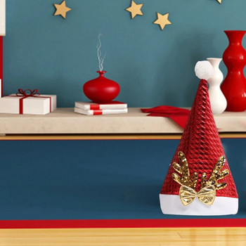 Χριστουγεννιάτικα καπέλα για ενήλικες Glitter Sequin Antler Santa Claus Καπέλα Πάρτι Santa Caps for Home Office Party