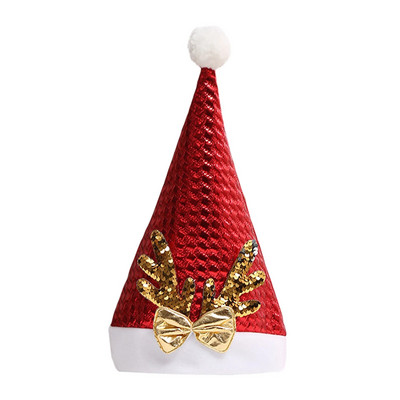 Karácsonyi sapkák felnőtteknek Csillogó flitteres agancs Mikulás sapkák Mikulás sapkák otthoni bulira