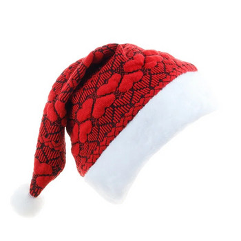 Плетена коледна шапка Любовна шарка Пухкава плюшена шапка с модна рокля Коледа Коледна декорация Navidad