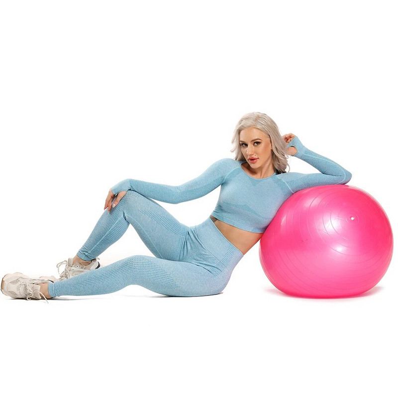 INFILAR bešavni set za jogu za žene, 2 komada dugih rukava, majica za pupak + tajice za mršavljenje Sportski setovi Odjeća za vježbanje i fitness u teretani Odijela