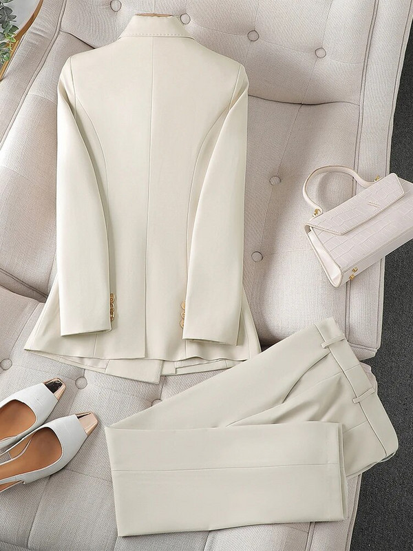 Augstas kvalitātes biroja sieviešu bikškostīms vienkrāsains sieviešu darba apģērbs, žaketes un sieviešu bikšu komplekti