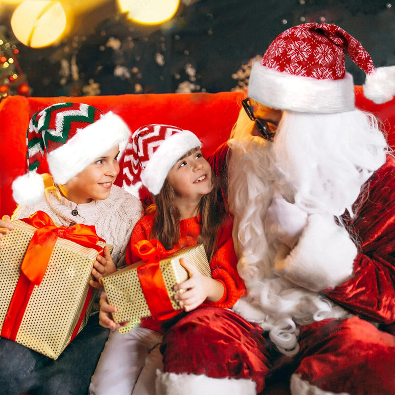 LUCIDDREAM 1 kom. Vunena pletena mekana božićna kapa za odrasle i djecu Snježna pahuljica, plišana velika lopta, ukrasna kapa Djeda Mraza 2023.