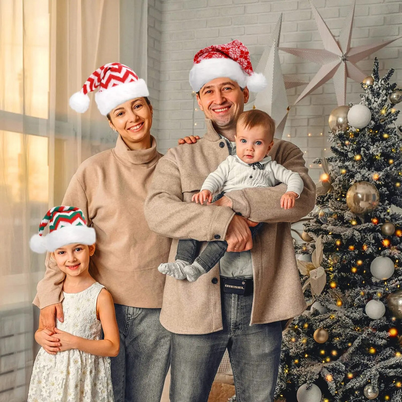 LUCIDDREAM 1 kom. Vunena pletena mekana božićna kapa za odrasle i djecu Snježna pahuljica, plišana velika lopta, ukrasna kapa Djeda Mraza 2023.